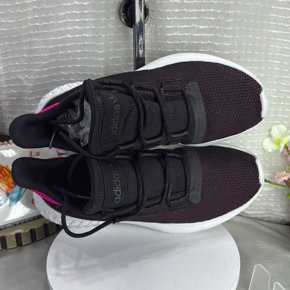(H5) Adidas Tubular Dusk Women's Running Shoes, Size 9, Black/Pink - Picture 6 of 13
